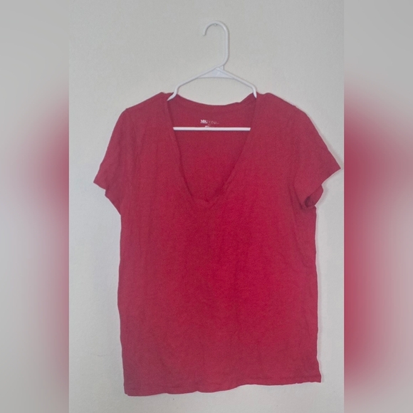 Merona Tops - Merona Red V-Neck Short Sleeve Tee Shirt Cotton Classic Casual Basic Top XXL